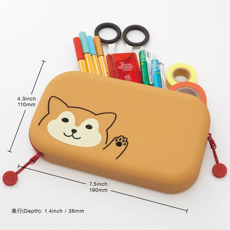 LIHIT LAB PuniLabo Zipper Pen Pouch, Black Cat, Large: 7.5" Ã— 1.5 inches - Image 3